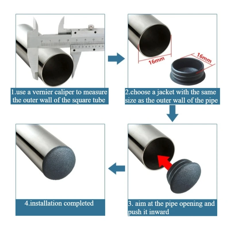 Stainless Steel Round Pipe Tube End Cap Furniture Leg Plug Blanking End Cap Bung For Home Daily Tool Furniture Accessories