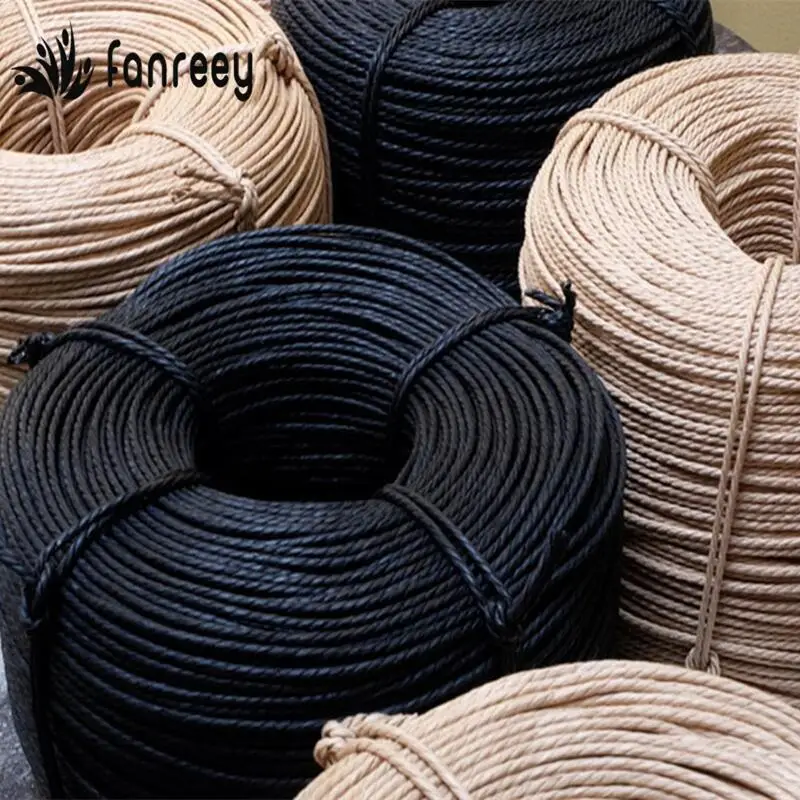 Diameter 4mm 500g Waterproof Kraft Paper Rope Black Light Brown Three Strand Paper String Y Chair Furniture Repairing Material