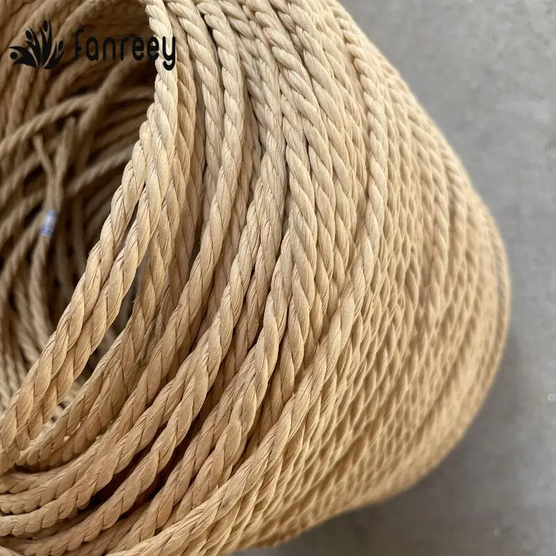 Diameter 4mm 500g Waterproof Kraft Paper Rope Black Light Brown Three Strand Paper String Y Chair Furniture Repairing Material