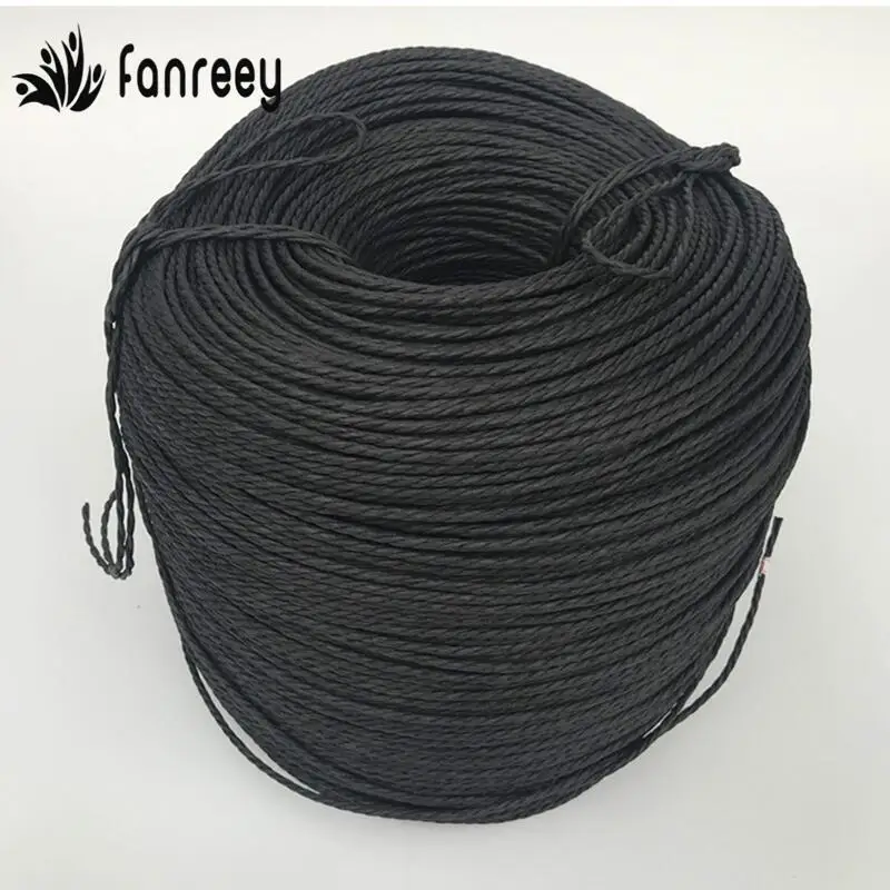 Diameter 4mm 500g Waterproof Kraft Paper Rope Black Light Brown Three Strand Paper String Y Chair Furniture Repairing Material