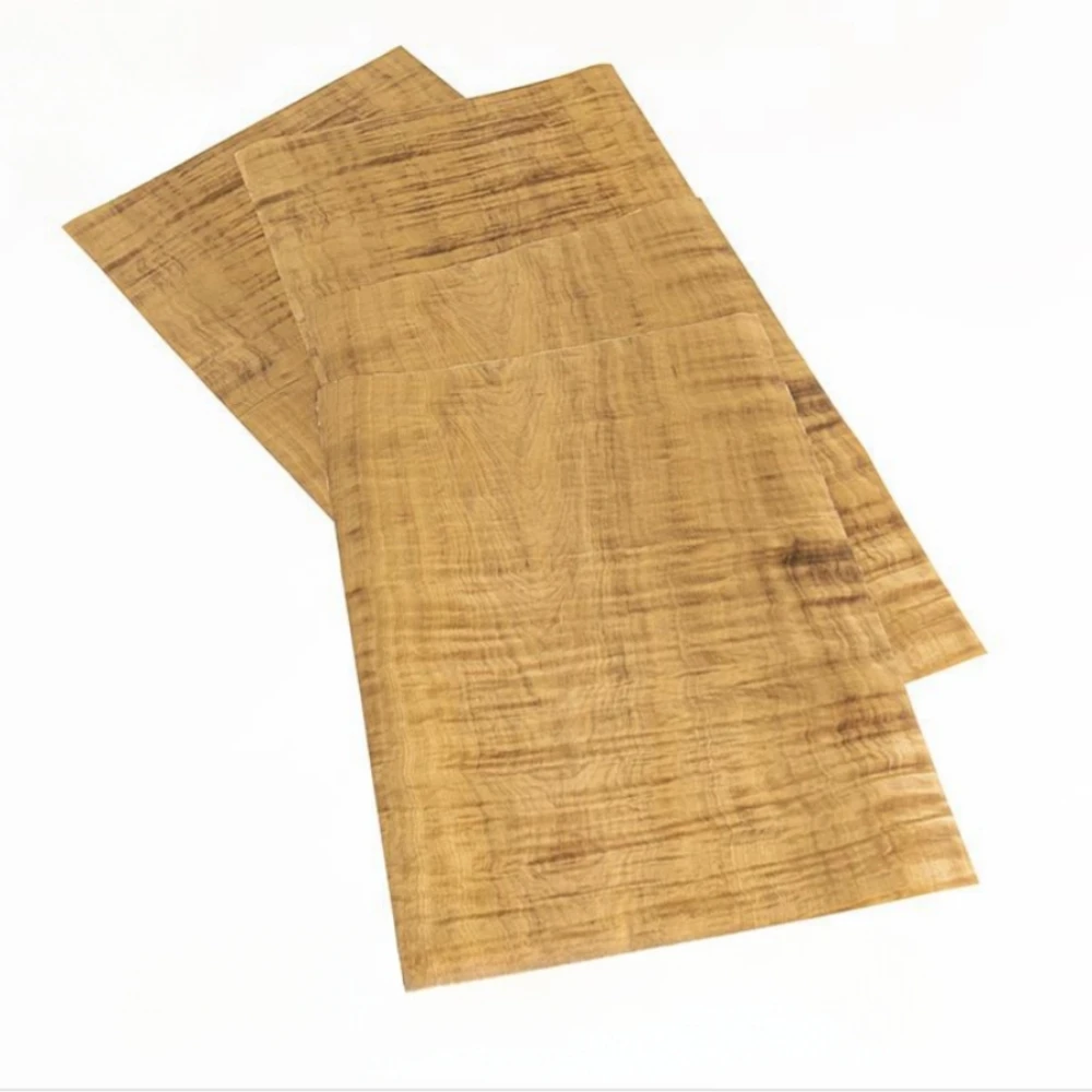 Width:450mm T:0.2mm Burmese Golden Nanmu Wood Veneer Sheets Furniture Renovation and Home Decoration Veneer