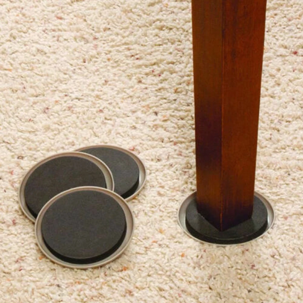 4pcs 3.5in Furniture Sliders For Carpet Heavy Duty Furniture Slider Movers Gliders Move Bed Sofa Bookshelf Closet Fridge So On