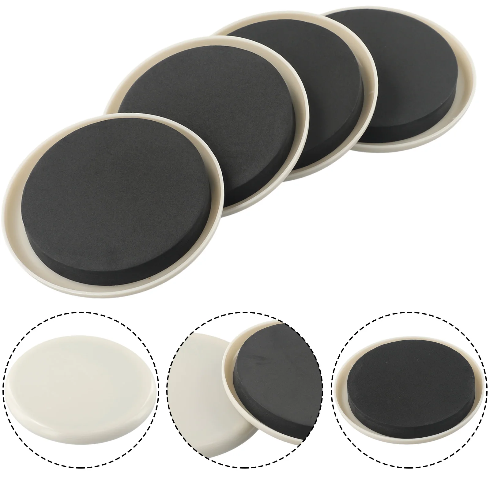 4pcs 3.5in Furniture Sliders For Carpet Heavy Duty Furniture Slider Movers Gliders Move Bed Sofa Bookshelf Closet Fridge So On