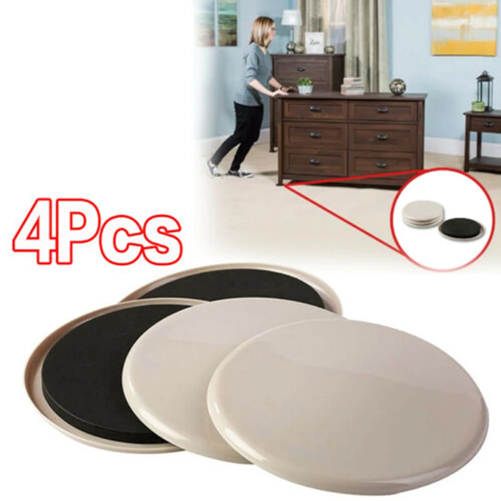4pcs 3.5in Furniture Sliders For Carpet Heavy Duty Furniture Slider Movers Gliders Move Bed Sofa Bookshelf Closet Fridge So On