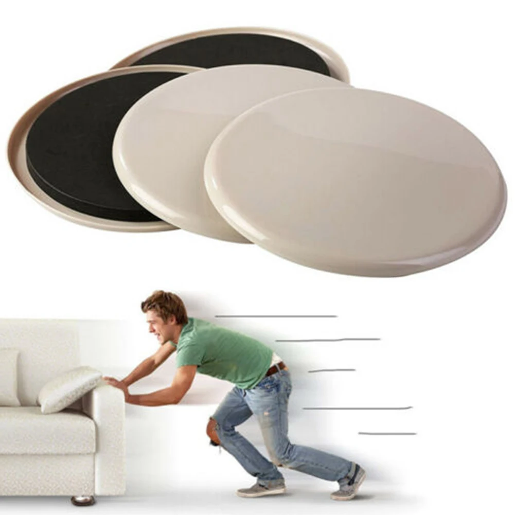 4pcs 3.5in Furniture Sliders For Carpet Heavy Duty Furniture Slider Movers Gliders Move Bed Sofa Bookshelf Closet Fridge So On