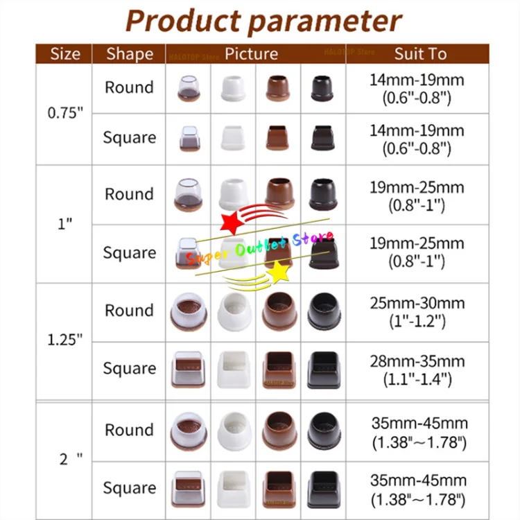 8Pcs TPE Silicone Chair Leg Floor Protectors with Felt,Chair Leg Caps,Furniture Leg Feet Protection Cover Protect Hardwood Floor