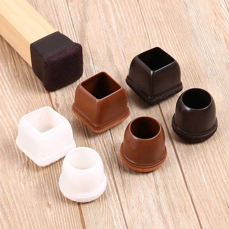 8Pcs TPE Silicone Chair Leg Floor Protectors with Felt,Chair Leg Caps,Furniture Leg Feet Protection Cover Protect Hardwood Floor