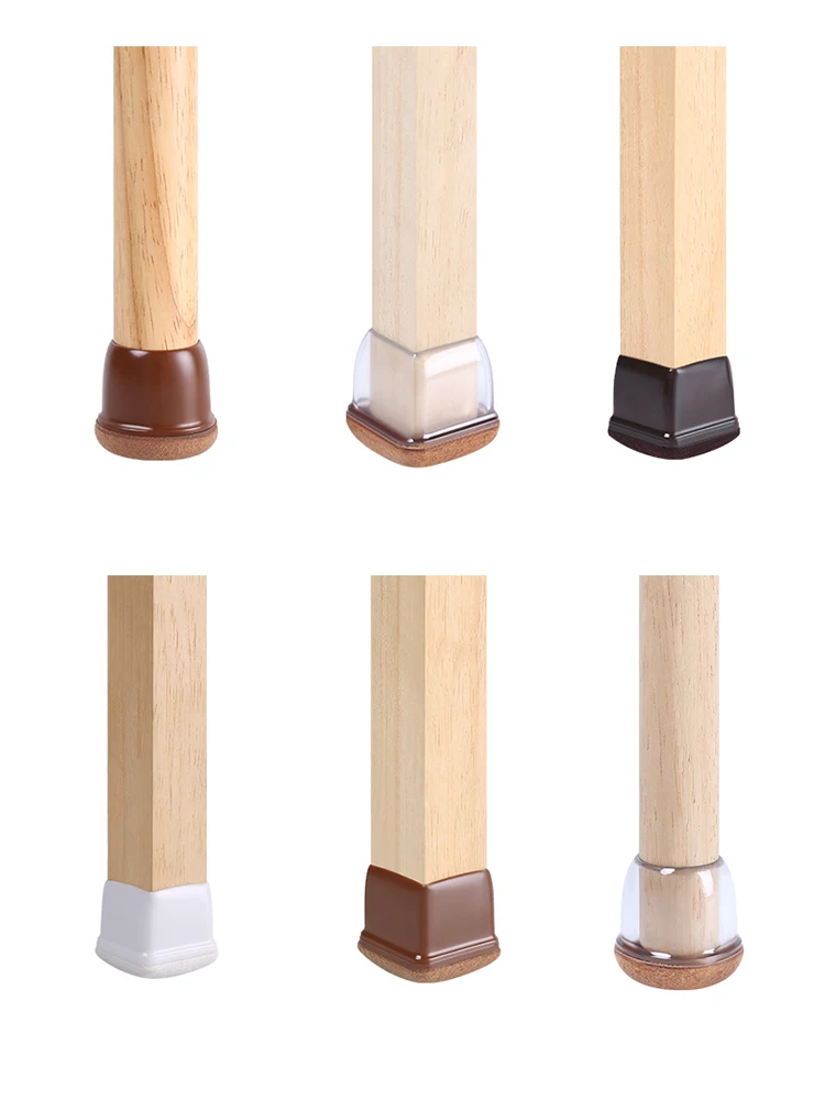 8Pcs TPE Silicone Chair Leg Floor Protectors with Felt,Chair Leg Caps,Furniture Leg Feet Protection Cover Protect Hardwood Floor
