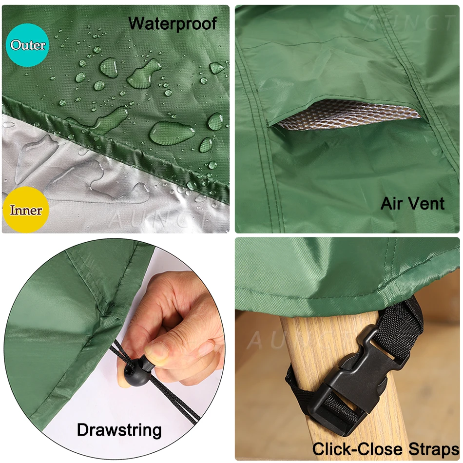 HEAVY DUTY Outdoor Waterproof Patio Furniture Set Cover Garden Rain Snow Wind-Proof Anti-UV Cover for Sofa Table Chair 420D