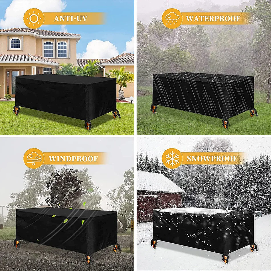 HEAVY DUTY Outdoor Waterproof Patio Furniture Set Cover Garden Rain Snow Wind-Proof Anti-UV Cover for Sofa Table Chair 420D