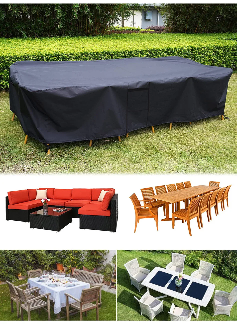 HEAVY DUTY Outdoor Waterproof Patio Furniture Set Cover Garden Rain Snow Wind-Proof Anti-UV Cover for Sofa Table Chair 420D