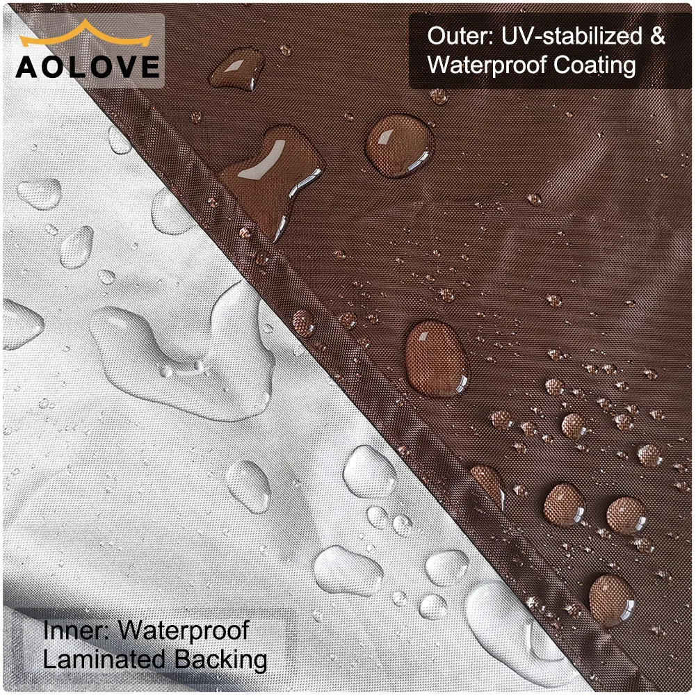 Brown 420D HEAVY DUTY Outdoor Waterproof Patio Furniture Cover Garden Rain Snow WindProof Anti-UV Cover for Sofa Table Chair