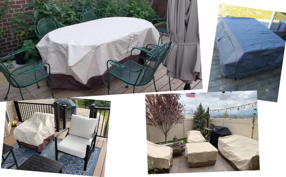 Brown 420D HEAVY DUTY Outdoor Waterproof Patio Furniture Cover Garden Rain Snow WindProof Anti-UV Cover for Sofa Table Chair