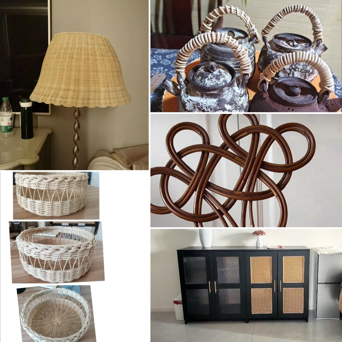 Real Natural Rattan Core Round Rattan Cane Cord Wicker Cane For Chair Basket Furniture Material 2-7mm Diameter 32.8 Feet(10M)