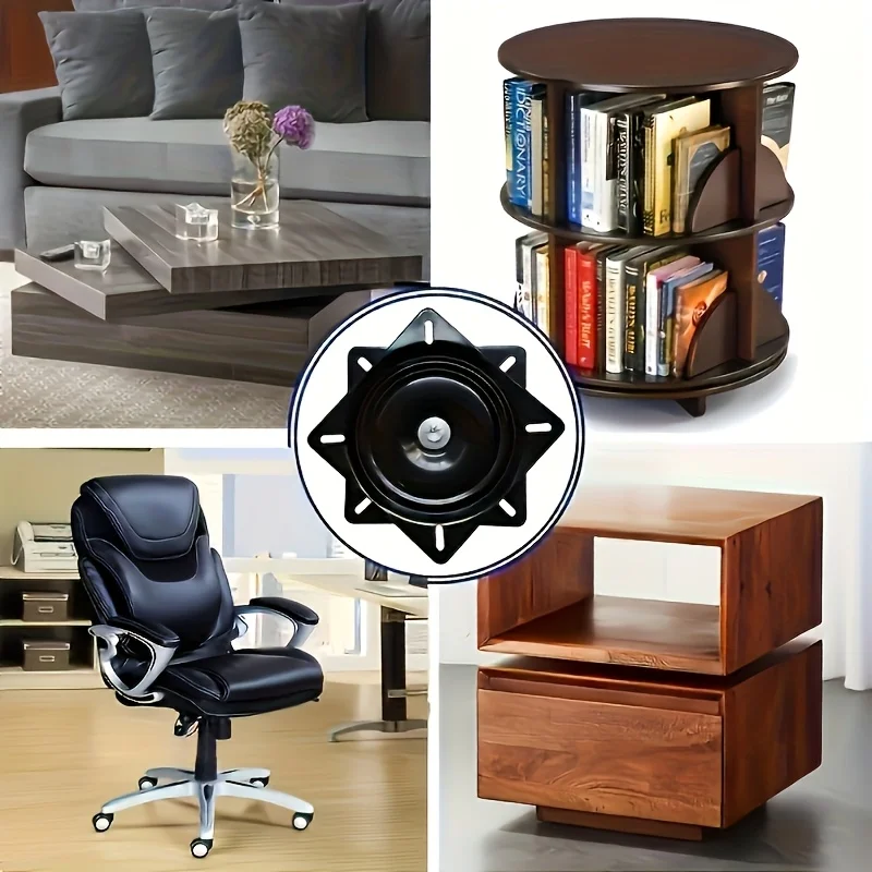 Heavy-Duty Chair Swivel Base 6"/4", 360° Rotating, Smooth Mechanism - Perfect for Bar Stools & Furniture Accessories