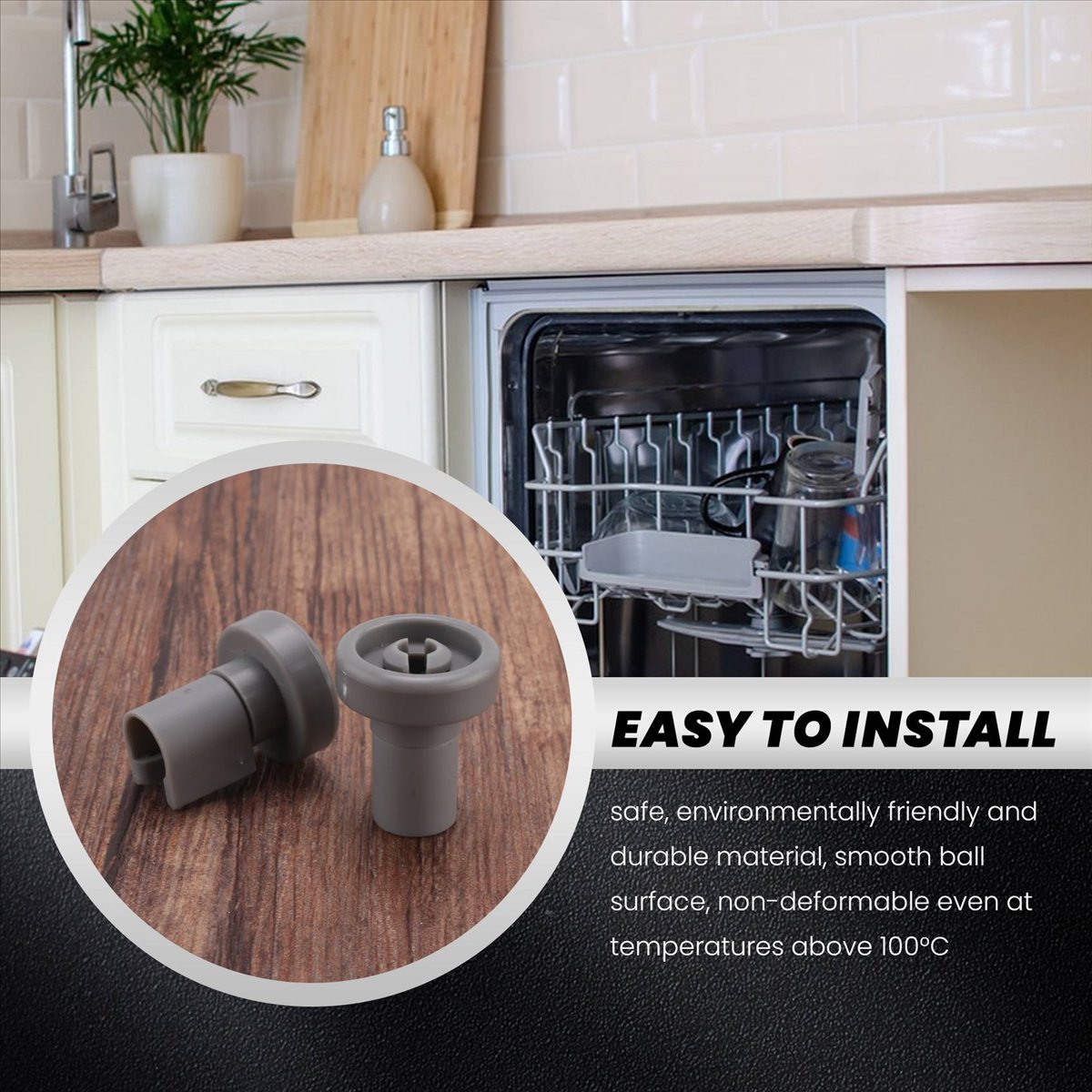 8PCS Dishwasher Basket Wheel for Favorit Privileg Dish Washer Kits Accessories