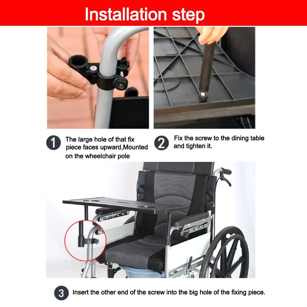 Lightweight Wheelchair Tray Table Detachable Waterproof Cup Holder Easy To Install Wheelchair Desk Lap Board