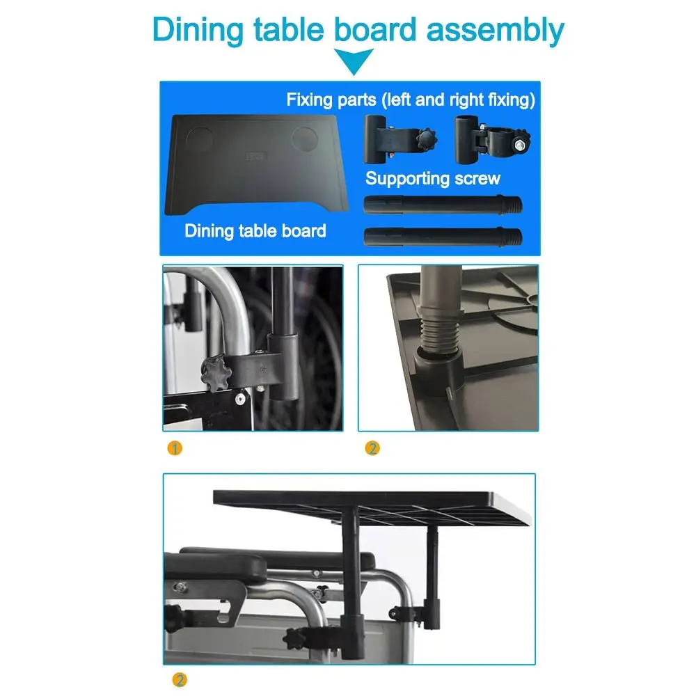 Lightweight Wheelchair Tray Table Detachable Waterproof Cup Holder Easy To Install Wheelchair Desk Lap Board
