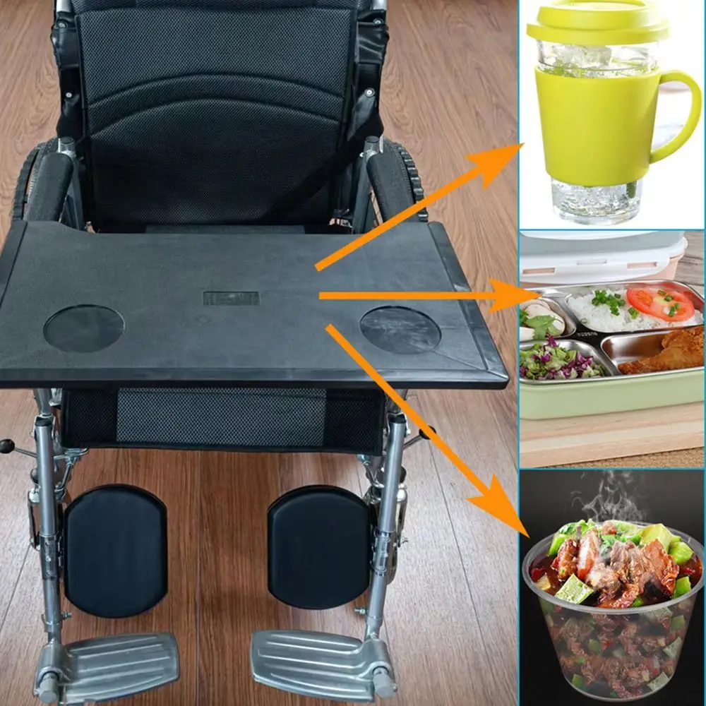 Lightweight Wheelchair Tray Table Detachable Waterproof Cup Holder Easy To Install Wheelchair Desk Lap Board