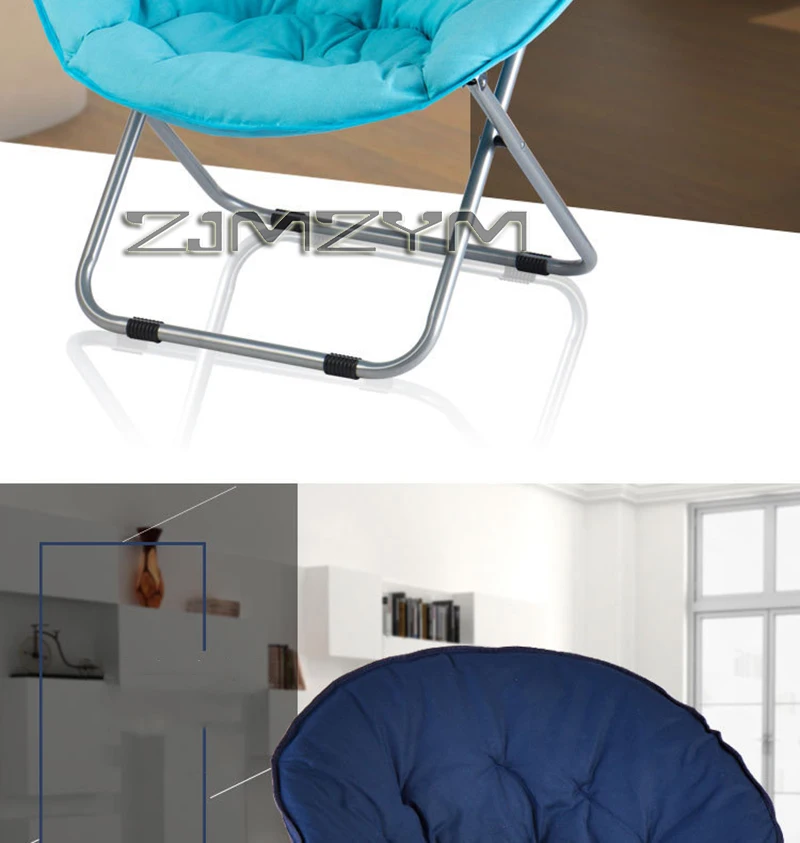Folding Chair Soft Lounge Chair, Portable Moon Chair for Bedroom, Dorm Rooms, Apartments, Lounging, Garden and Courtyard