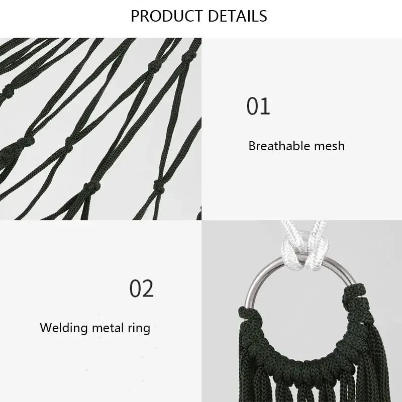 Garden Outdoor Thickened Nylon Rope Hammock Indoor Mesh Hammock Portable Simple Hammock Swing Chair