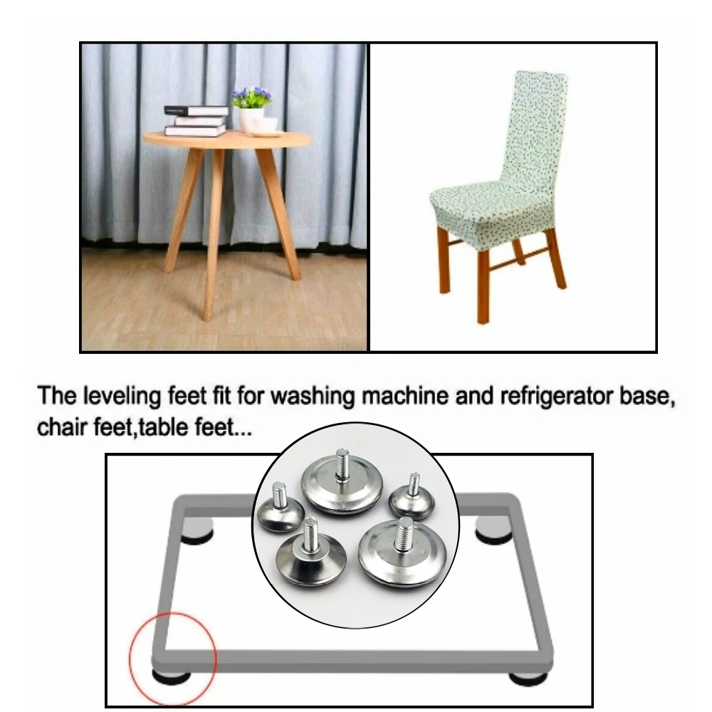 4Pcs Adjustable Stainless Steel Furniture Legs Table Cabinet Anti-slip Fixed Leveler Universal Household Accessories
