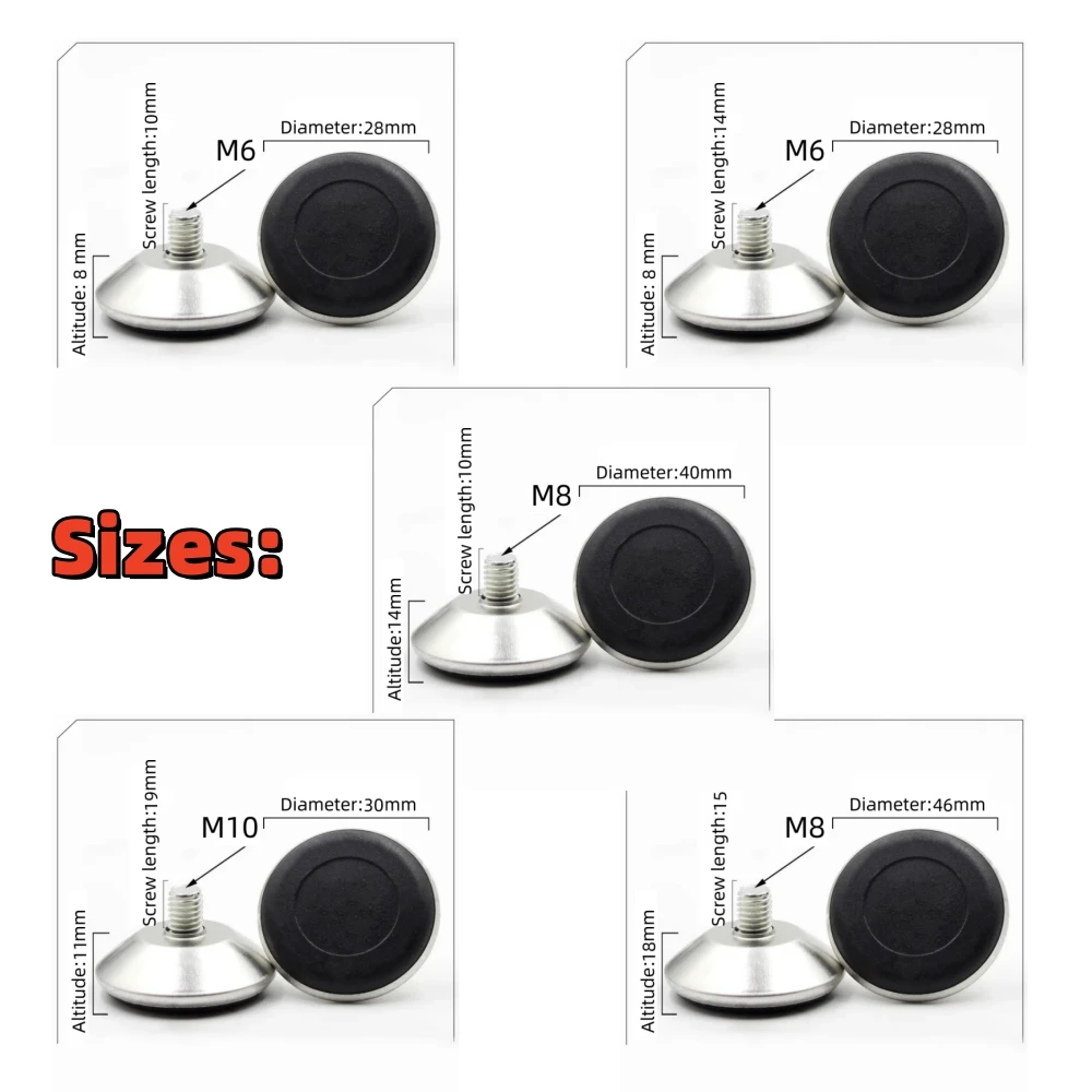 4Pcs Adjustable Stainless Steel Furniture Legs Table Cabinet Anti-slip Fixed Leveler Universal Household Accessories