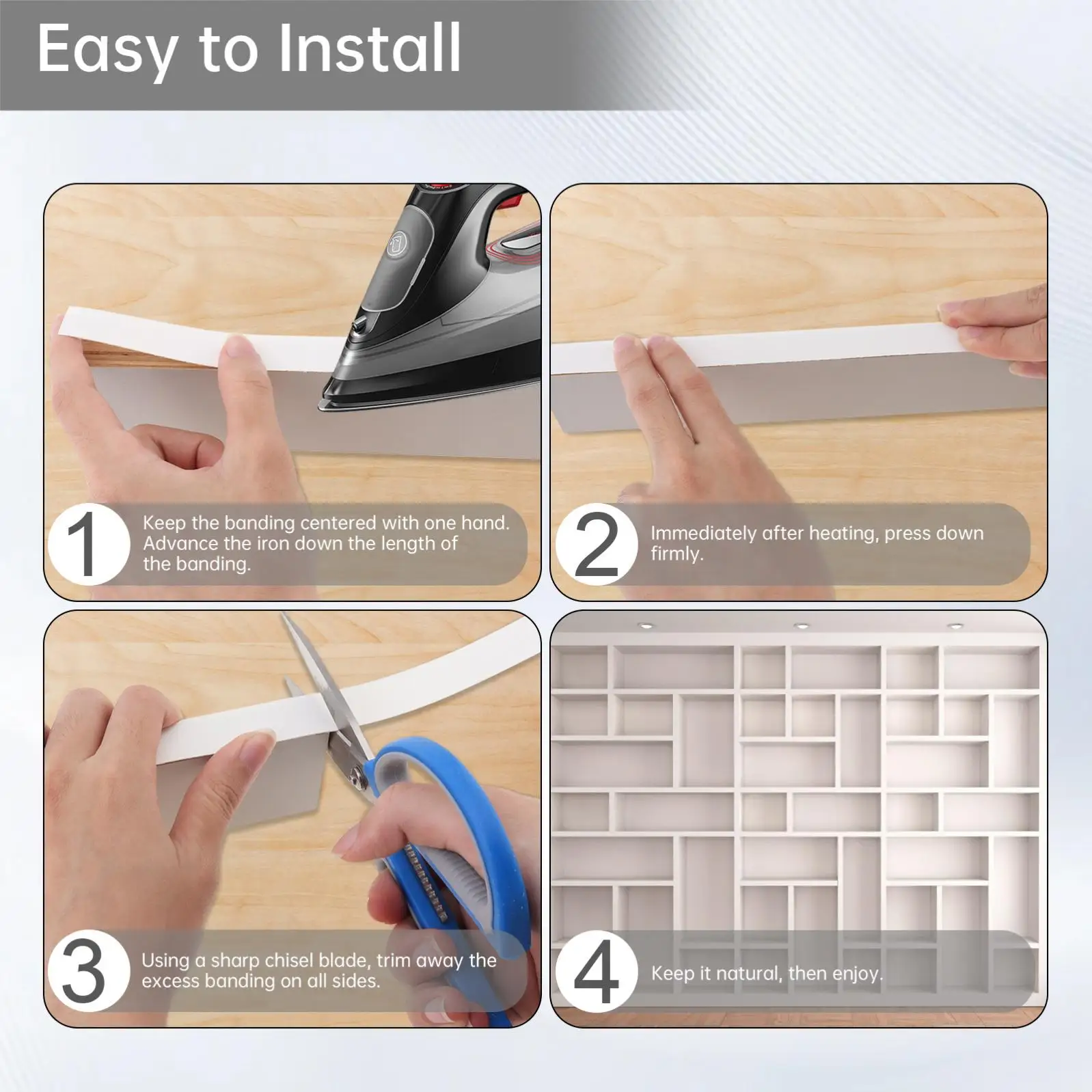 15M Adhesive Melamine Edge Strip Banding Adhesive Furniture Cabinet Wood Surface Table Edging Tape Tools,Pre-glued Veneer Edging