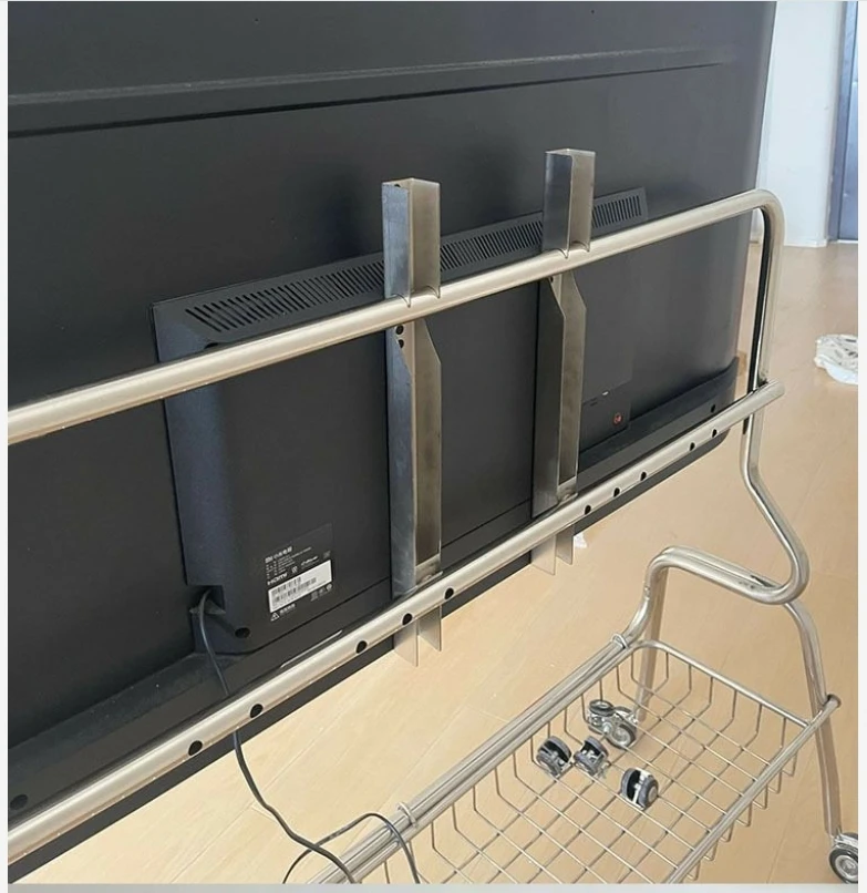 TV Stands Nordic TV Mobile Bracket Living Room Home Modern Simple Floor 32-75 Inch Stainless Steel Hanger with Wheels TV Cabinet