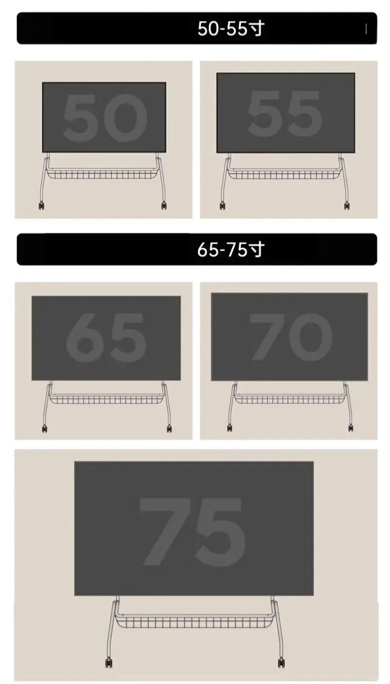 TV Stands Nordic TV Mobile Bracket Living Room Home Modern Simple Floor 32-75 Inch Stainless Steel Hanger with Wheels TV Cabinet
