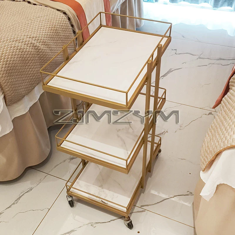 Multi-layer Iron Cart Beauty Salon Trolley Cart Food Serving Cart Manicure Auxiliary Hairdressing Furniture
