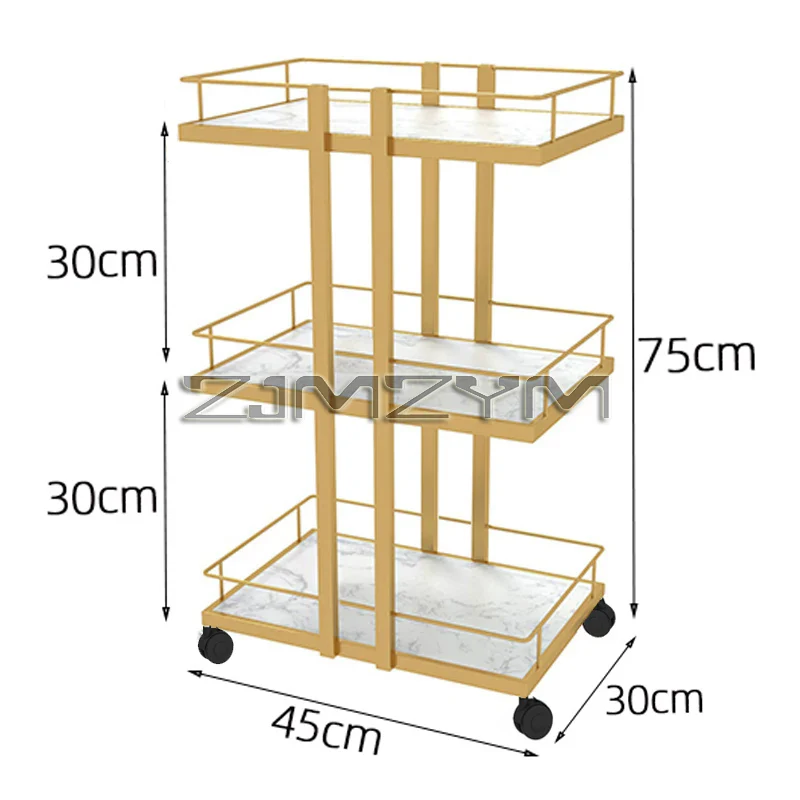 Multi-layer Iron Cart Beauty Salon Trolley Cart Food Serving Cart Manicure Auxiliary Hairdressing Furniture