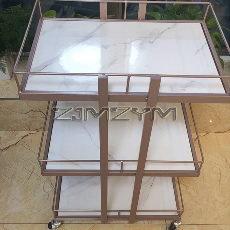 Multi-layer Iron Cart Beauty Salon Trolley Cart Food Serving Cart Manicure Auxiliary Hairdressing Furniture
