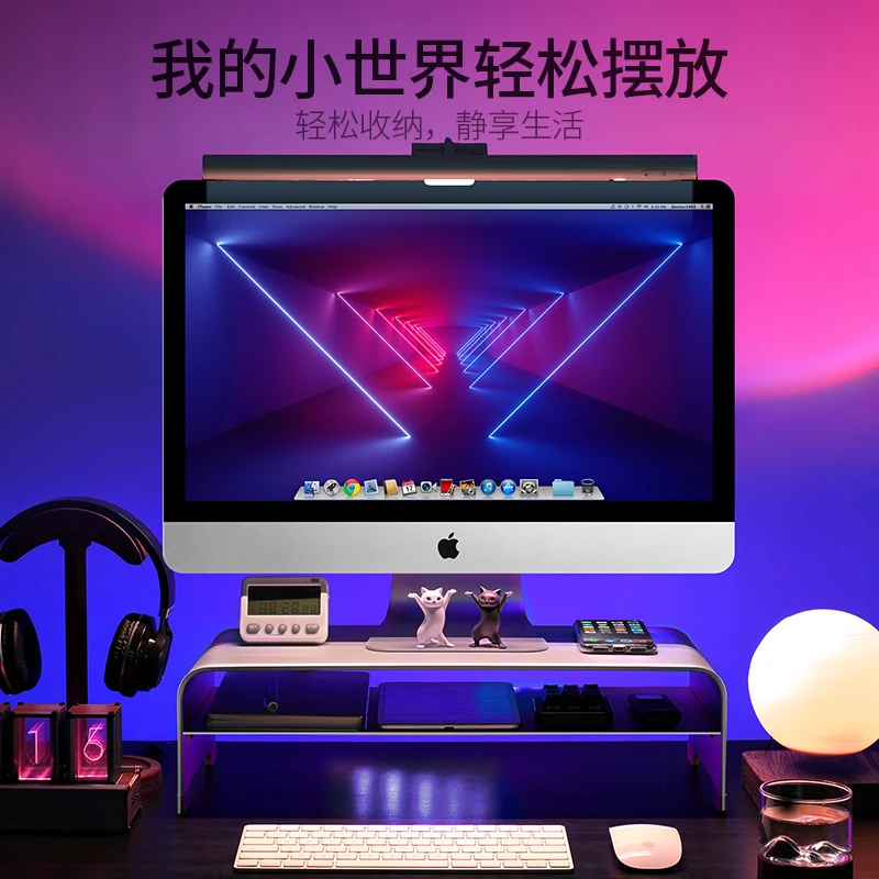 Aluminum Alloy Monitor Riser Stand Premium Ergonomic Desk Organizer Laptop Screen Holder with Storage Workstation Metal Base