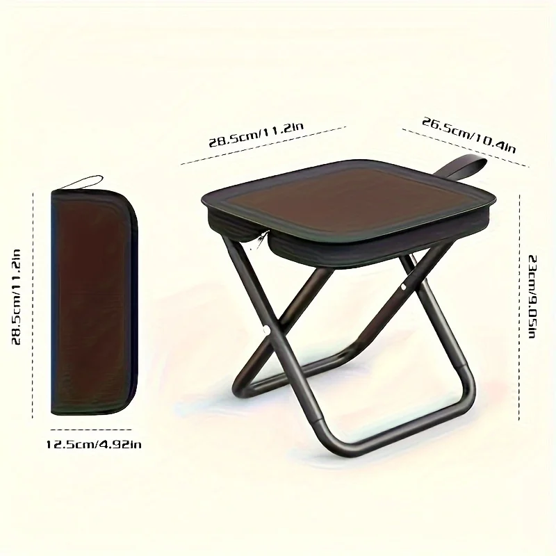 Portable Folding Stool with Handle, Outdoor Camping Fishing Stool, Zipper Stool for Outdoor