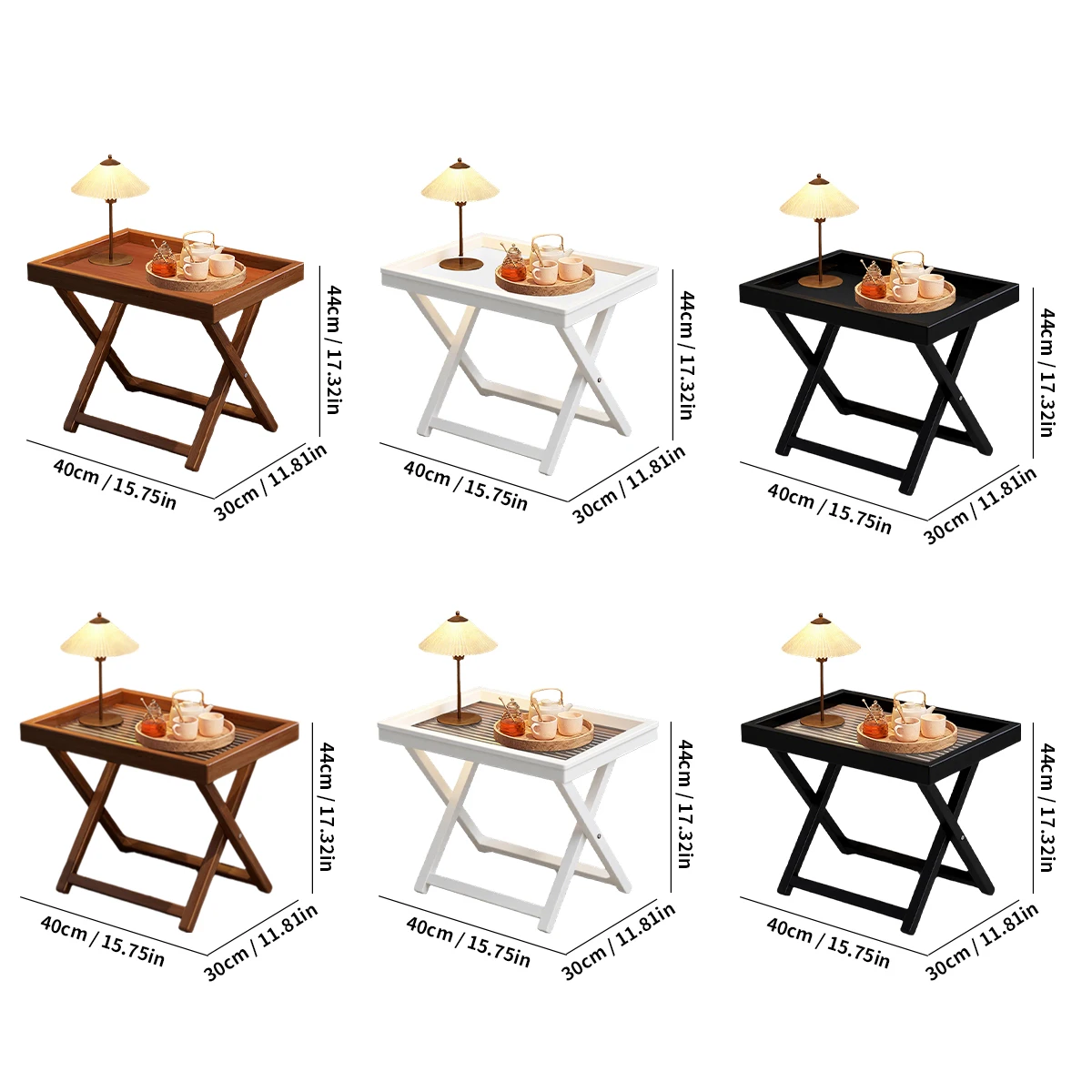 Bamboo Folding Side Table,Durable Tv Tray Bed Table,Small End Table For Living Room, Bedroom
