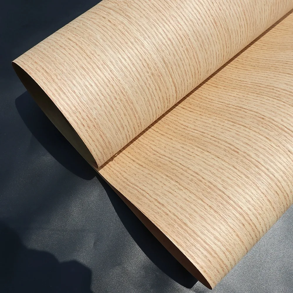 58x250cm Natural Wide Red Oak Wood Veneer For Furniture Renovation Cabinet Decoration Wall Panels Interior Design