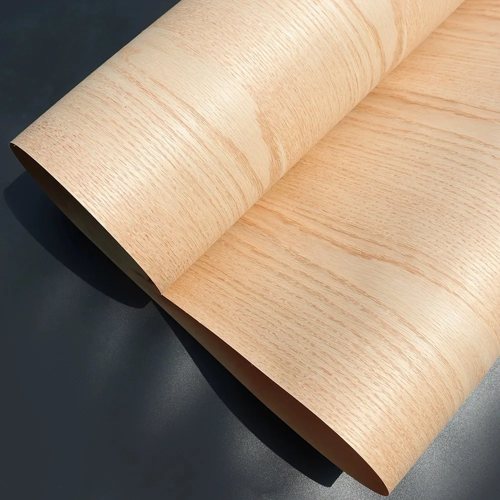 58x250cm Natural Wide Red Oak Wood Veneer For Furniture Renovation Cabinet Decoration Wall Panels Interior Design