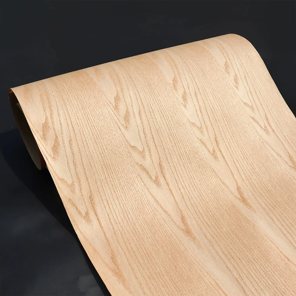 58x250cm Natural Wide Red Oak Wood Veneer For Furniture Renovation Cabinet Decoration Wall Panels Interior Design
