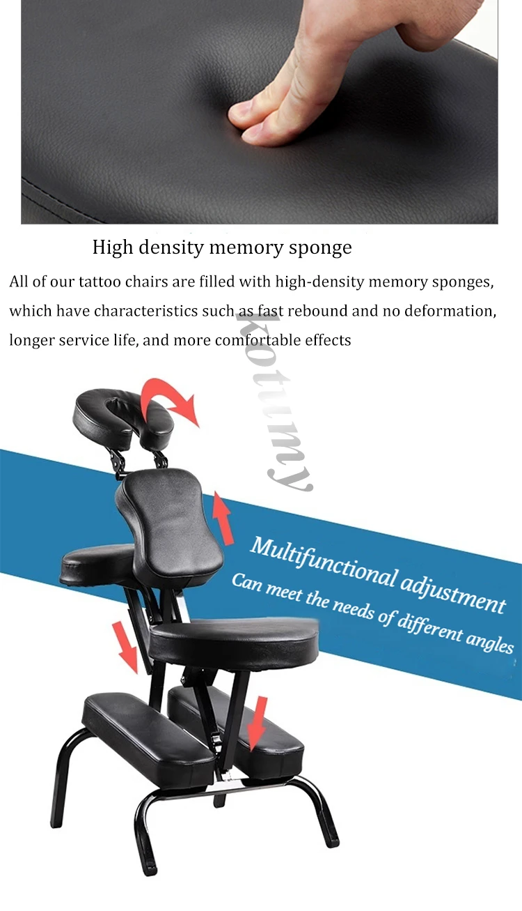Foldable Massage Tattoo Chair Portable Leather Pad Massage Chair Fashion Salon Beauty Furniture