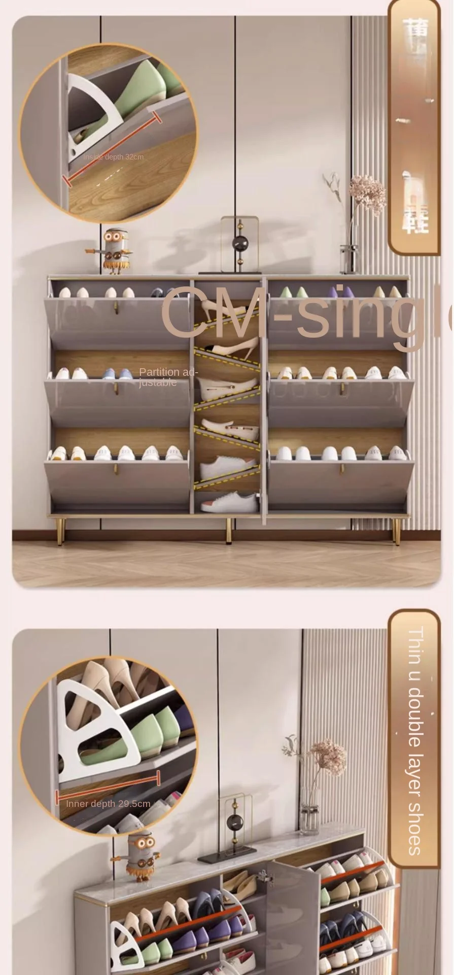 Entrance Doorway Shoe Cabinet Ultra Thin Hallway Display Storage Shoe Rack Organizer Design Armario De Zapatos Furniture Home