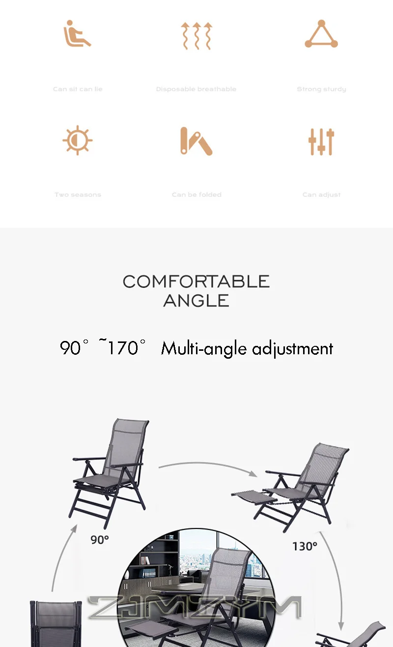 Portable Folding Beach Chair Outdoor Garden Camp Recliner Furniture for Courtyard Open Air,Telescopic Pedal Stools,Pedal stool