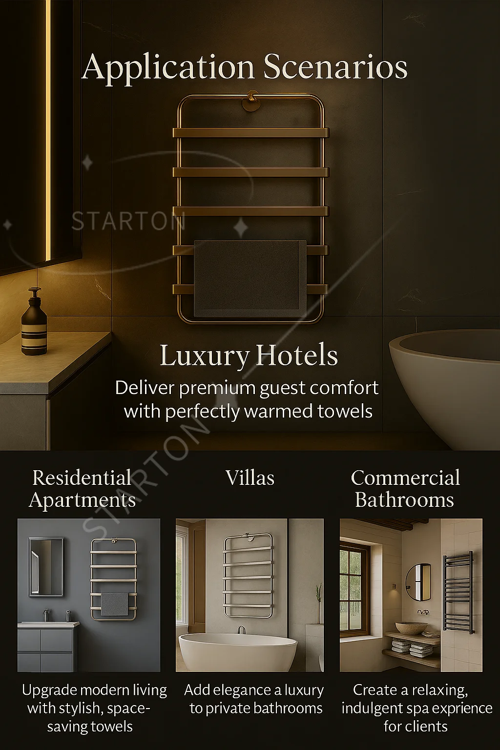 Professional Electric Heated Towel Rail Smart Electric Towel Rack Wall Mounted Towel Warmer for Bathroom