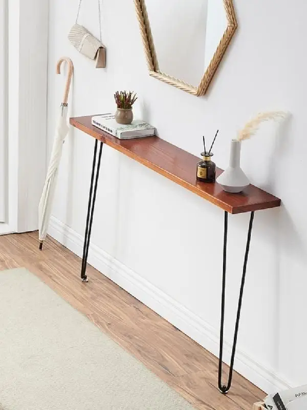 Nordic solid wood entry very narrow table against the wall a few cases wrought iron entry ultra-narrow corridor table