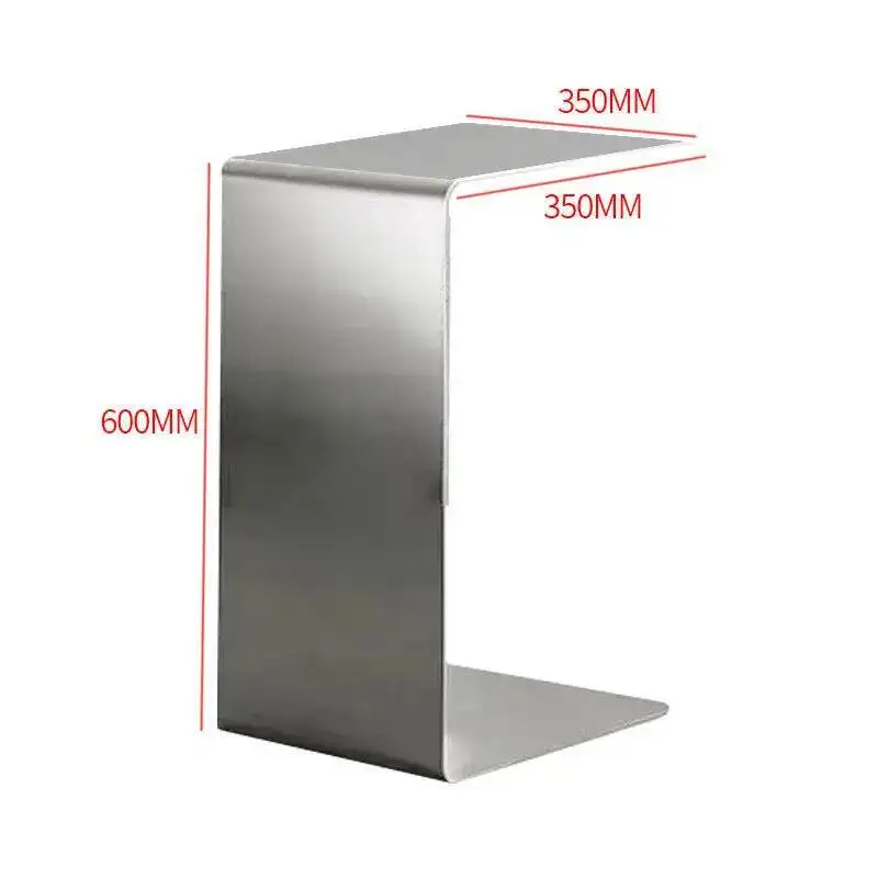Minimalist Stainless Steel Coffee Table Living Room Sofa Side Tables Light Luxury Creative C-shaped Corner Table Bedside Tables