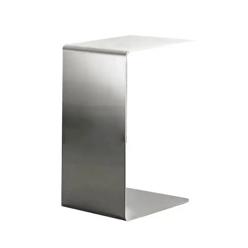 Minimalist Stainless Steel Coffee Table Living Room Sofa Side Tables Light Luxury Creative C-shaped Corner Table Bedside Tables