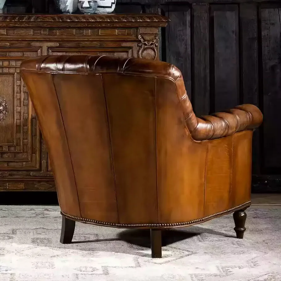 Genuine Leather Living Room Chairs Design Classic Relaxing Comfy Chairs Living Room Luxury Relaxing Poltrone Moderne Furniture