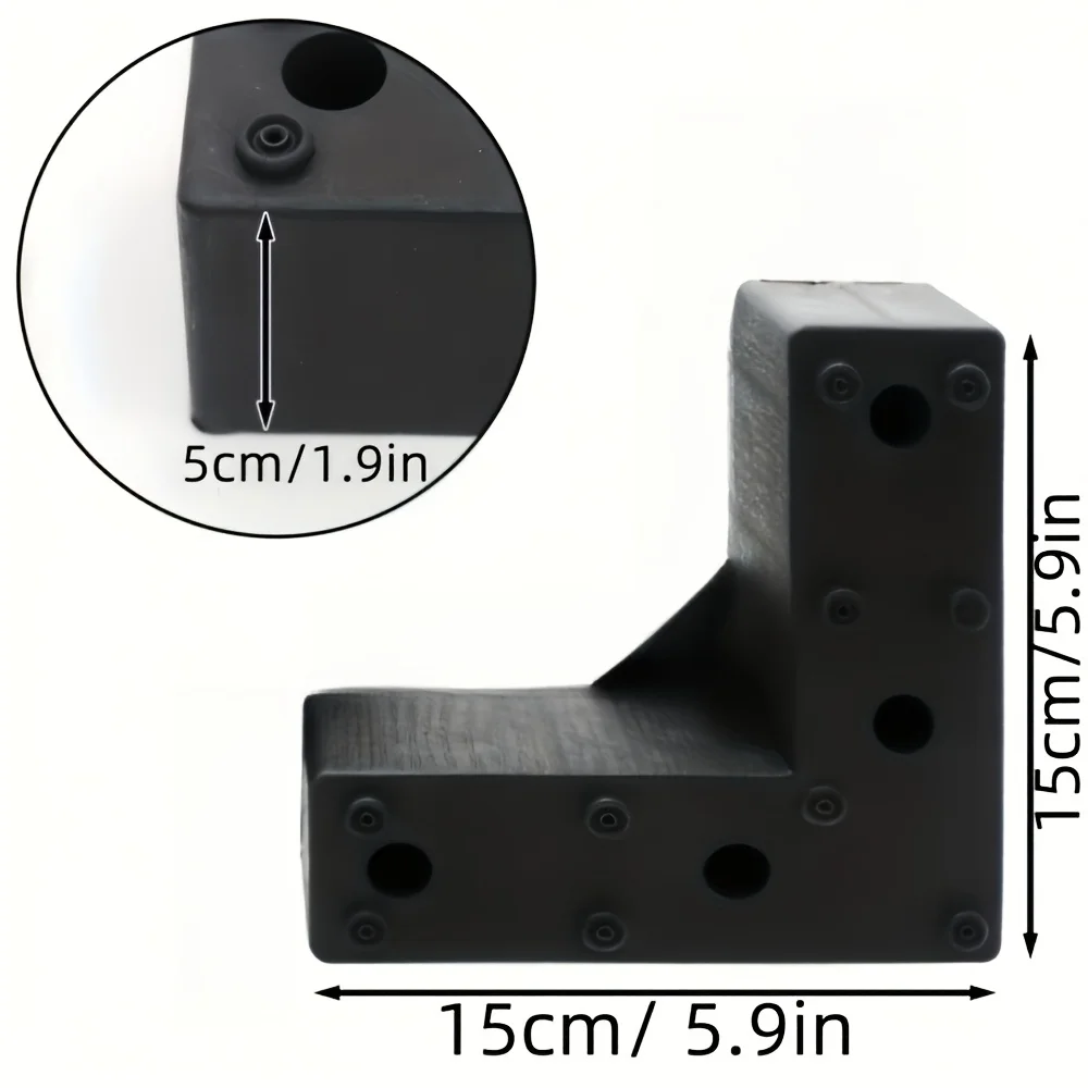 4pcs Heavy-Duty L-Shaped Furniture Legs - Industrial-strength load-bearing, Non-Slip Matte Black Finish,