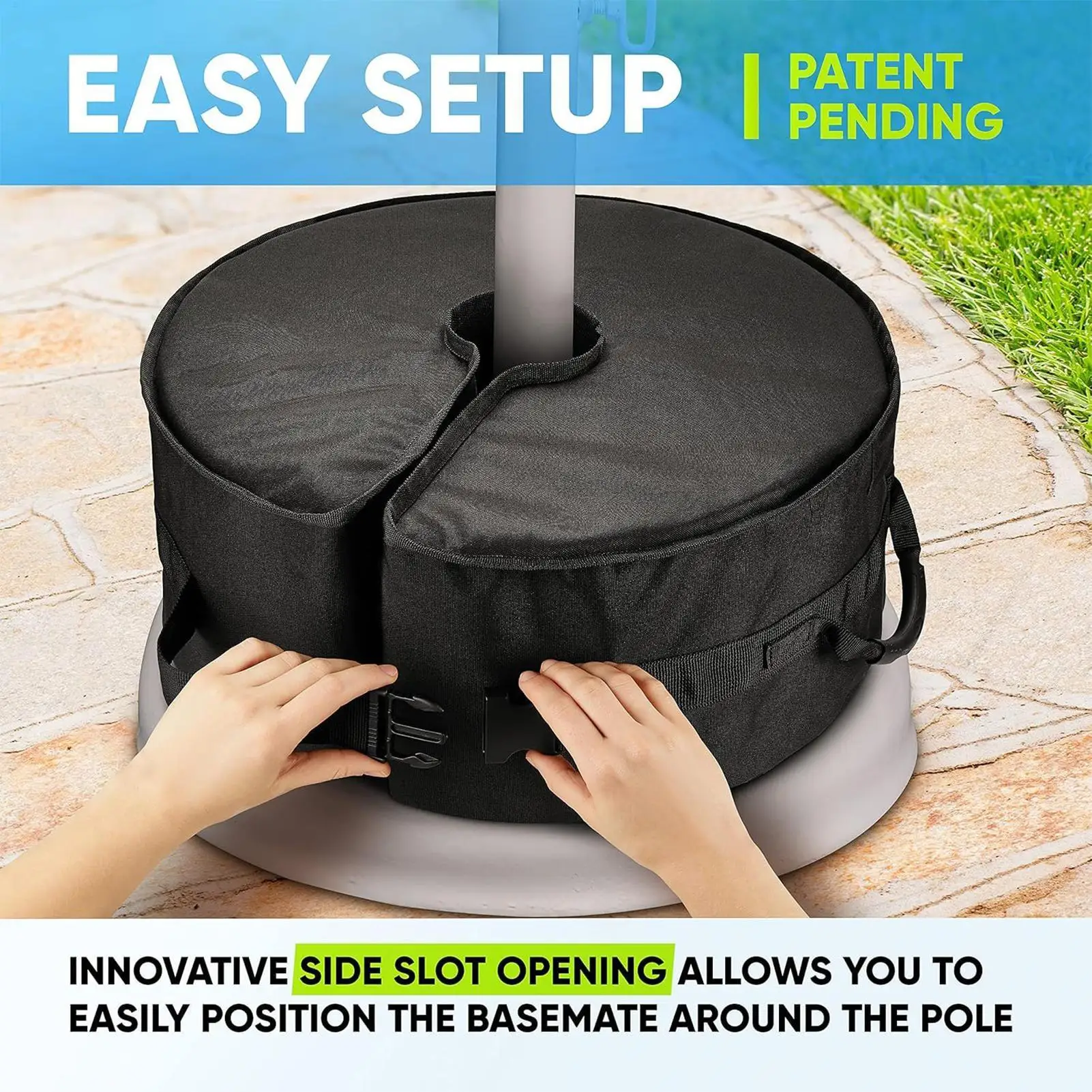 Heavy Duty Outdoor Umbrella Base Weight Sand Bag 90lbs Fillable Stabilizer for Cantilever Offset Patio Umbrellas Weights Sandbag