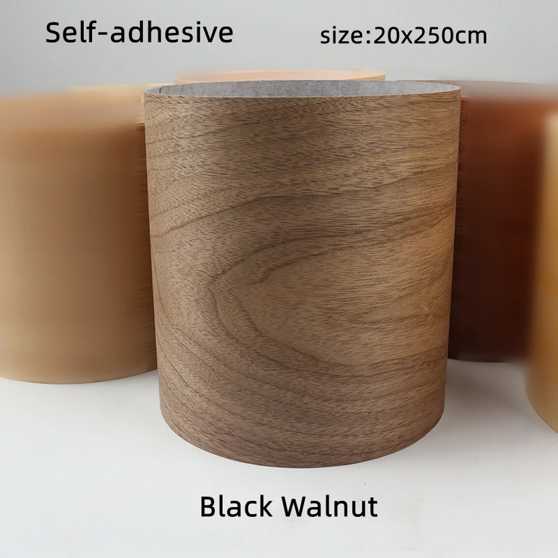Self-adhesive Natural Wood Veneer for Furniture DIY Cupboard Door Repair, Walnut Sapele Grain Furniture Veneer 20*250cm(W*L)